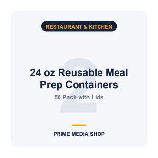 24 oz Reusable Meal Prep Containers with Lids