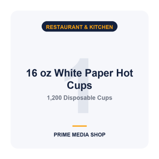 16 oz White Paper Hot Cups